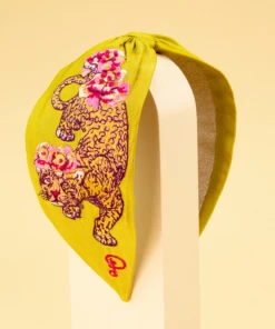 Wanderlust By Abby Embroidered Climbing Leopard Headband NEW