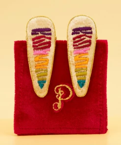 Wanderlust By Abby Rainbow Zebra Hair Clips NEW