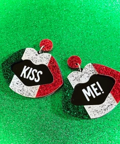 PollyPaige PolyPaige Kiss Me I'm Italian Flag Earrings