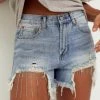 Wanderlust By Abby NEW Chain Cut Off Denim Shorts