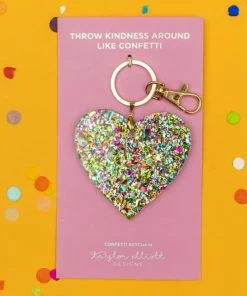 Wanderlust By Abby NEW Confetti Acrylic Heart Keychain