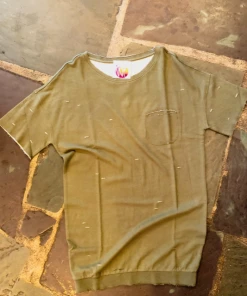 Wanderlust By Abby Olive Oversized Distressed T-Shirt Dress SALE