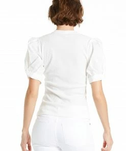 Wanderlust By Abby POPLIN SLEEVE TOP WHITE