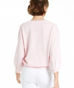 Wanderlust By Abby IDA HENLEY SWEATER PINK