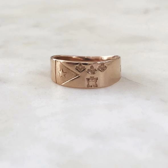 Mimosa Handcrafted Mimosa Acadian Flag Ring 3 Mimosa Handcrafted Mimosa Acadian Flag Ring