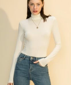 Wanderlust By Abby High Neck Long Sleeve Bodysuit NEW