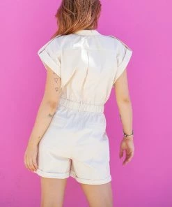 Wanderlust By Abby Button Up Short Sleeve Romper NEW