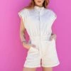 Wanderlust By Abby Button Up Short Sleeve Romper NEW
