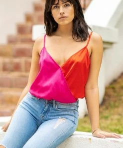 Wanderlust By Abby Color Block Cami Bodysuit NEW