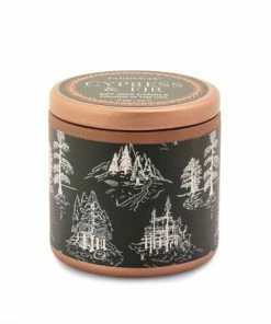 Wanderlust By Abby Cypress & Fir Holiday 3 Oz. Copper Tin Green With White Pattern Label Wrap