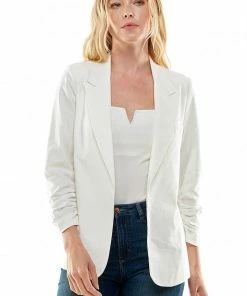 Wanderlust By Abby NEW White Linen Blazer