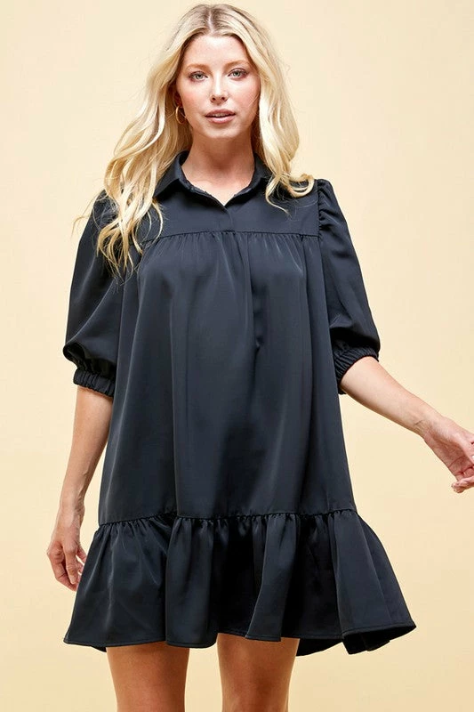 Wanderlust By Abby NEW Satin Collared Dress 3 Wanderlust By Abby NEW Satin Collared Dress