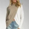 Wanderlust By Abby NEW Mock Neck Color Block Sweater