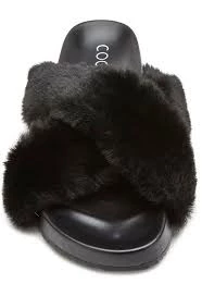 Wanderlust By Abby Seasons Fur Slides Black