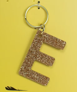 Wanderlust By Abby Glitter Letter Keychain NEW
