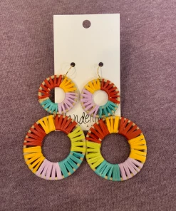 Wanderlust By Abby Multi-colored Circle Earrings NEW