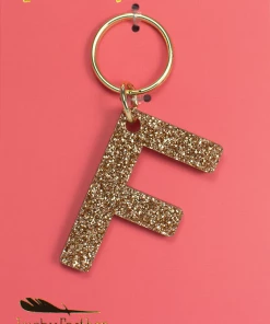 Wanderlust By Abby Glitter Letter Keychain NEW