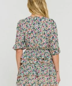 Wanderlust By Abby Floral Pleated Top