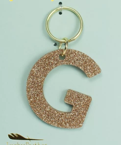 Wanderlust By Abby Glitter Letter Keychain NEW