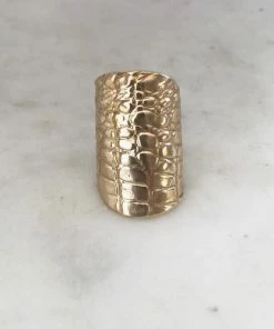 Mimosa Handcrafted Mimosa Alligator Skin Cuff Ring