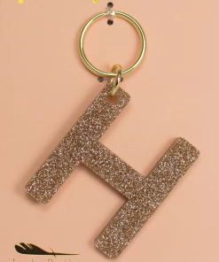 Wanderlust By Abby Glitter Letter Keychain NEW