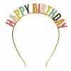 Slant Multi-Colored Happy Birthday Headband NEW