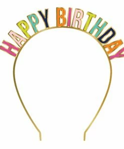 Slant Multi-Colored Happy Birthday Headband NEW