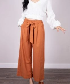 Wanderlust By Abby Linen High Waisted Culotte