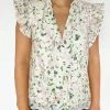 Wanderlust By Abby Kina Cotton Eyelet Printed Top NEW