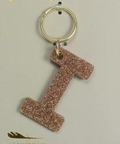 Wanderlust By Abby Glitter Letter Keychain NEW