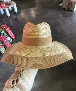 Wanderlust By Abby Straw Fashion Hat With Trim NEW