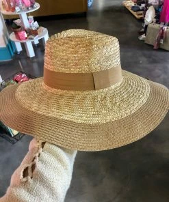 Wanderlust By Abby Straw Fashion Hat With Trim NEW