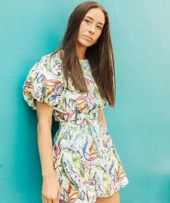 Queen Of Sparkles QOS Tropical Jeweled Mini Skort NEW