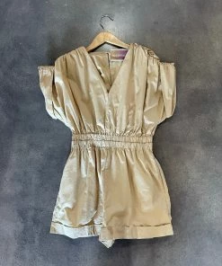 Wanderlust By Abby Ruched Shoulder Romper NEW