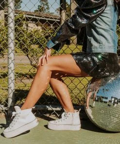 Queen Of Sparkles QOS Black Sequin Flounce Skirt