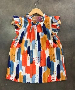 Wanderlust By Abby Printed Flutter Sleeve Top