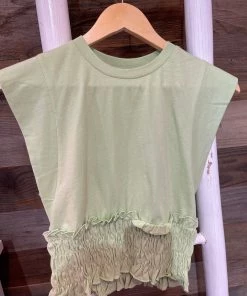 Wanderlust By Abby Smocked Waist T-Shirt NEW
