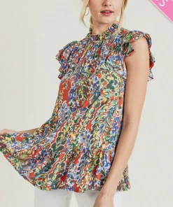 Wanderlust By Abby Plus Size Floral Print Ruffle Top