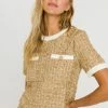Wanderlust By Abby Metallic Tweed Top SALE
