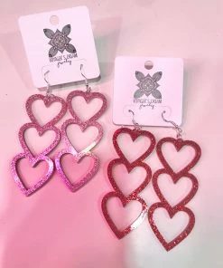 Wanderlust By Abby NEW Triple Heart Earrings