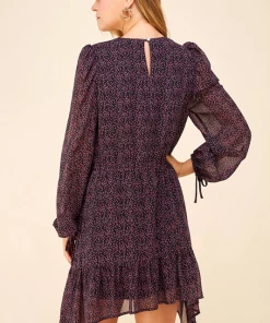 Wanderlust By Abby SALE Ditsy Floral Long Sleeve Draw String Wrist Dress