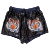 Queen Of Sparkles Black Sequin Tiger Shorts