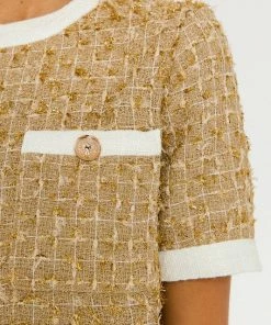 Wanderlust By Abby Metallic Tweed Top SALE