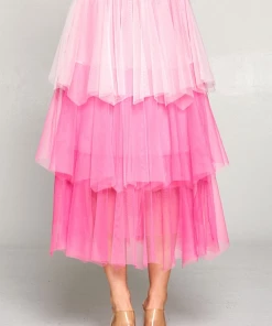 Wanderlust By Abby Mesh Layer Midi Skirt NEW