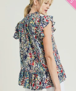 Wanderlust By Abby Plus Size Floral Print Ruffle Top