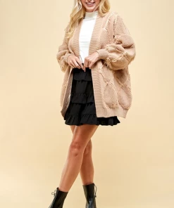 Wanderlust By Abby Open Cardigan With Peeling Detail