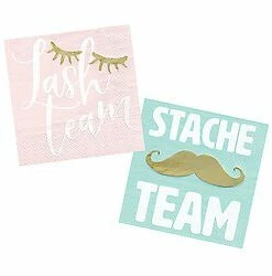 Slant Lash & Stache Team Napkins Set NEW