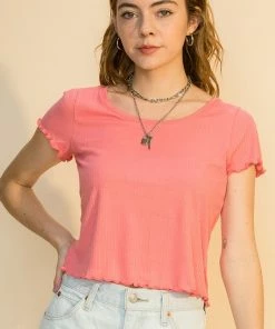 Wanderlust By Abby Scoop Neck Lettuce Edge Top 5 Wanderlust By Abby Scoop Neck Lettuce Edge Top