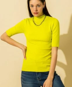 Wanderlust By Abby Mock Neck Elbow Sleeve Sweater NEW