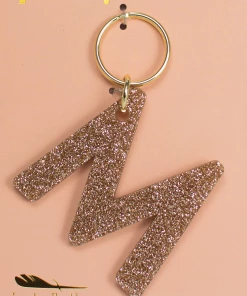 Wanderlust By Abby Glitter Letter Keychain NEW